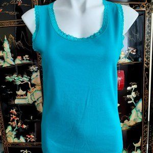 JM Collections Lace Trimmed Tank Top